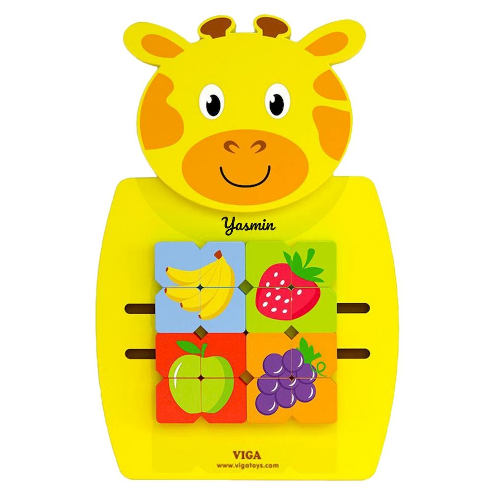 Viga - Personalized Animal Wall Toy Panels - Giraffe Mosaic Fruits