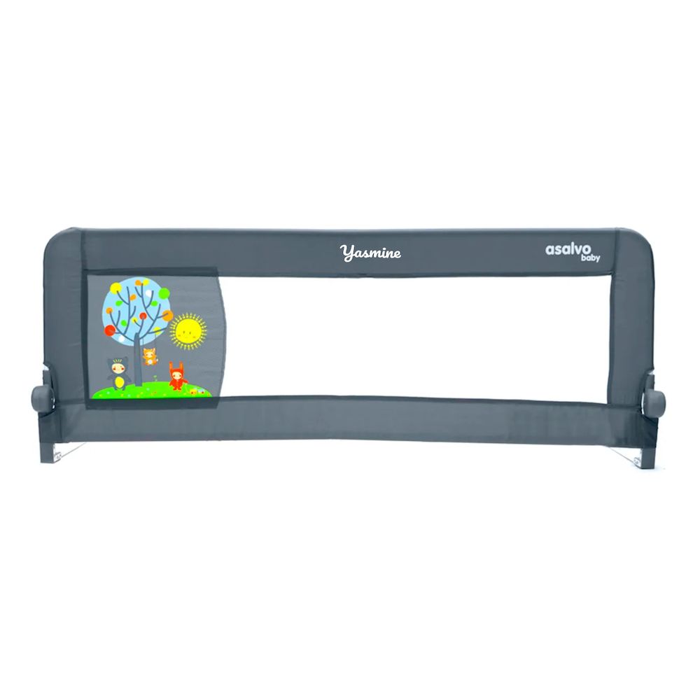 Asalvo - Personalized Bed Rail 2-in-1 - Animals Grey
