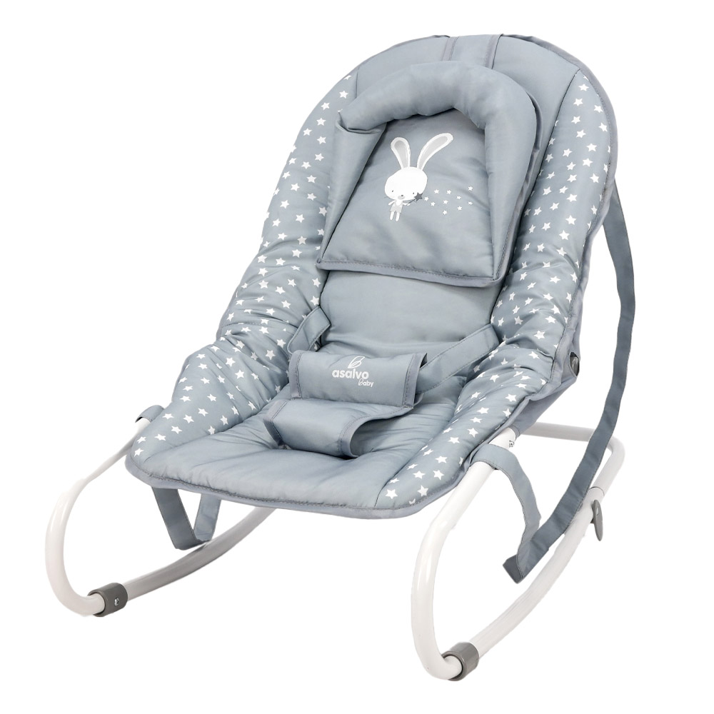 Asalvo - Personalized Baby Bouncer - Stars Grey