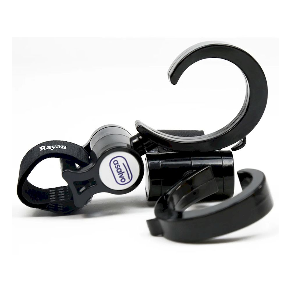 Asalvo - Personalized Universal Hooks for Strollers & Cribs - Black