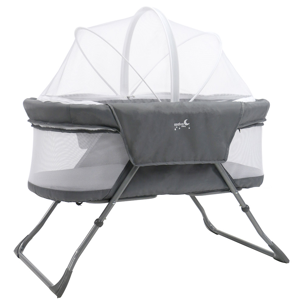 Asalvo - Personalized Mini Cot Trip Folded - Grey