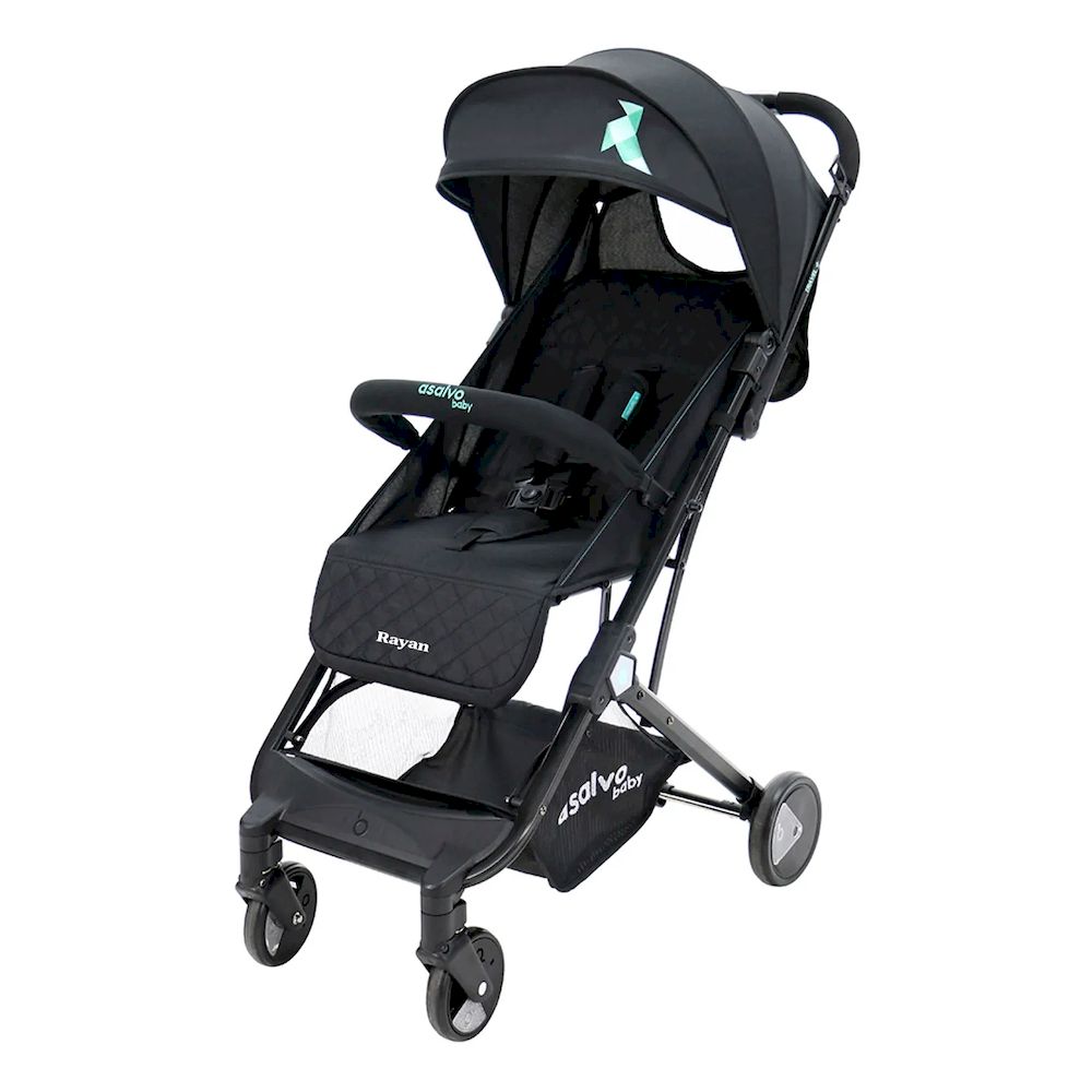Asalvo - Personalized Travel+ Stroller - Black Aqua