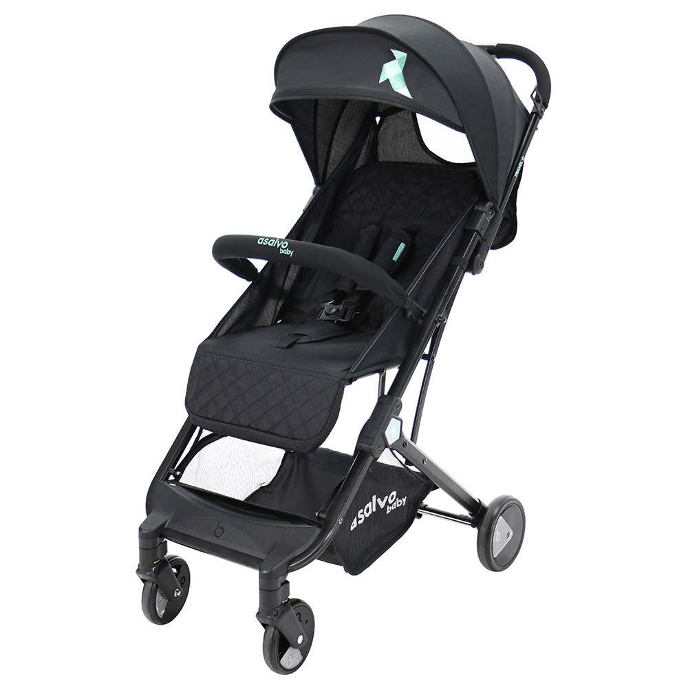 Asalvo - Personalized Travel+ Stroller - Black Aqua