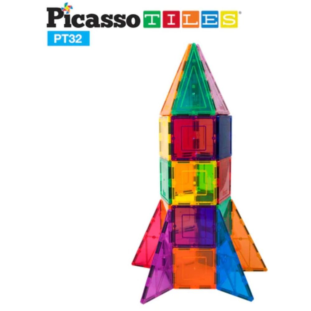 Picasso Tiles - Magnetic Rocket Booster - 32 Pcs