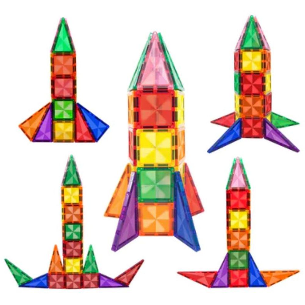 Picasso Tiles - Magnetic Mini Diamond Rocket - 30 Pcs