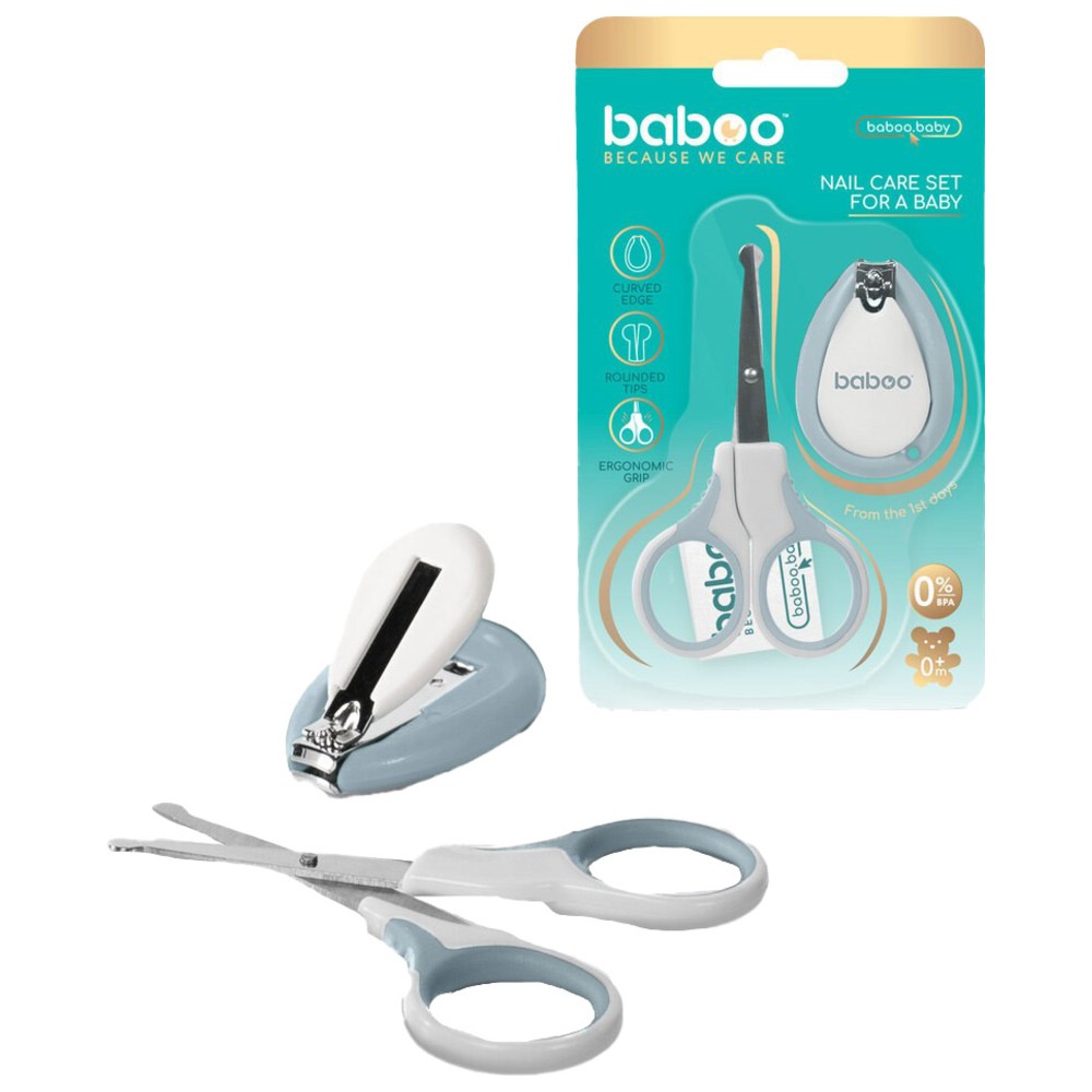 Baboo - Scissors & Nails Clipper Manicure Set - Blue Haze - 2 Pcs