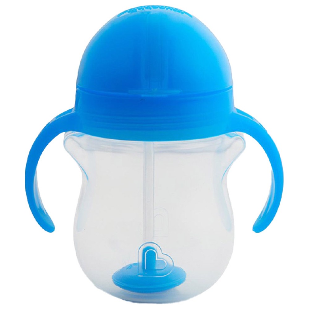 Munchkin - Any Angle Click Lock Weighted Straw Baby Trainer Cup - Blue - 207 ml