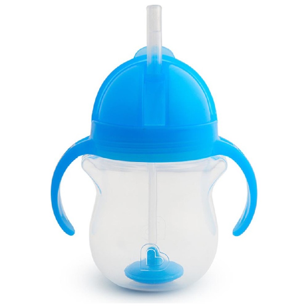Munchkin - Any Angle Click Lock Weighted Straw Baby Trainer Cup - Blue - 207 ml