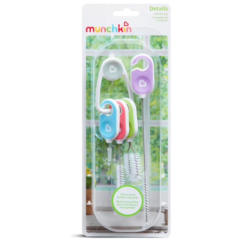 Munchkin - Baby Bottle And Cup Cleaning Brush Set - Multicolor - 4 Pcs