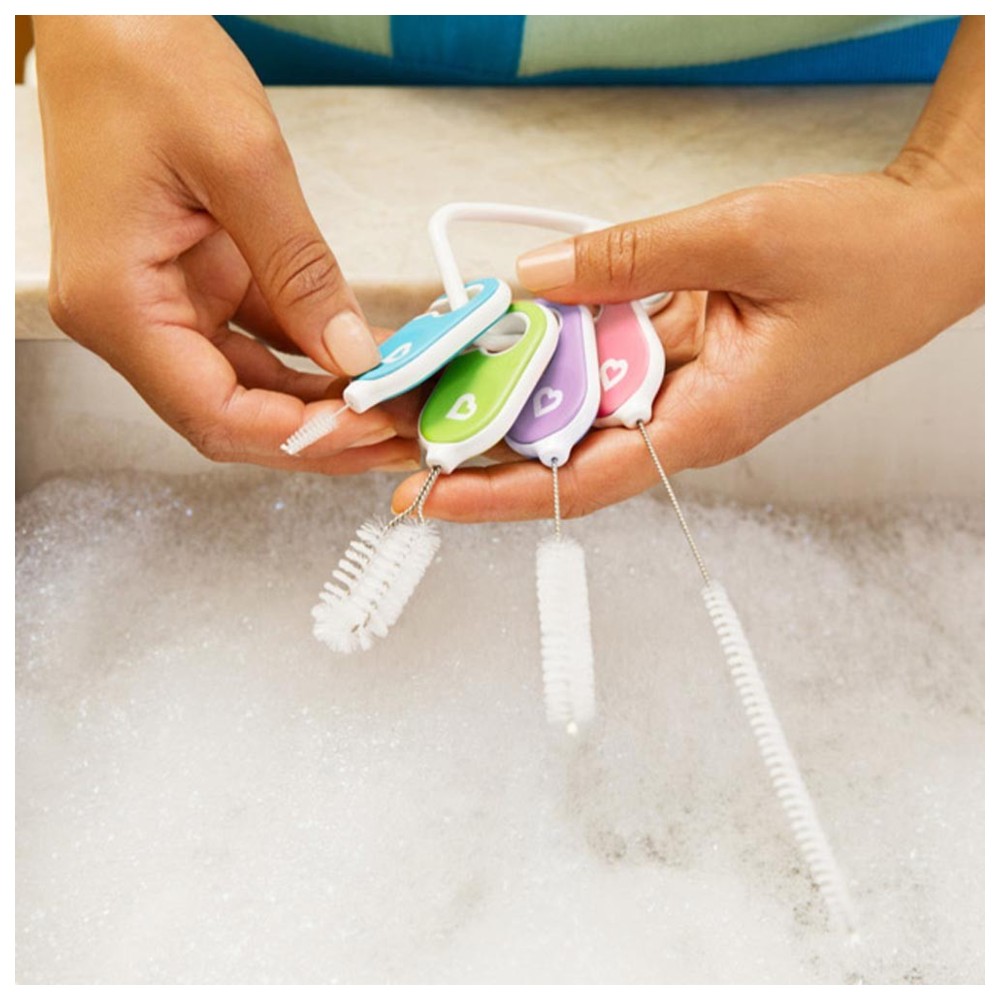 Munchkin - Baby Bottle And Cup Cleaning Brush Set - Multicolor - 4 Pcs