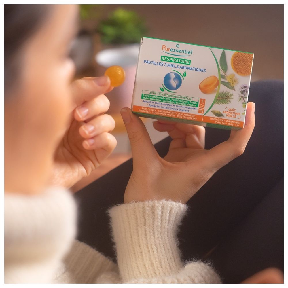 Puressentiel - Kids Respiratory Lozenges With 3 Aromatic Honey - 18 Pcs