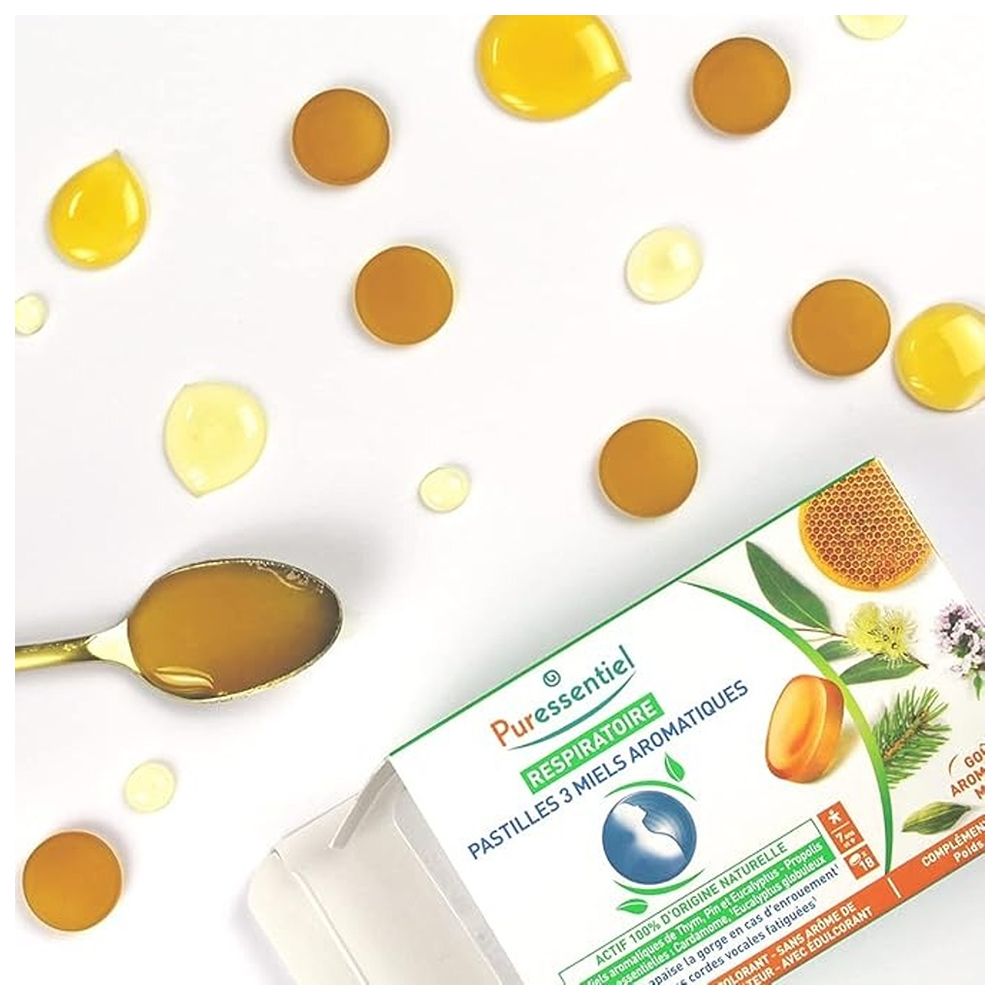 Puressentiel - Kids Respiratory Lozenges With 3 Aromatic Honey - 18 Pcs