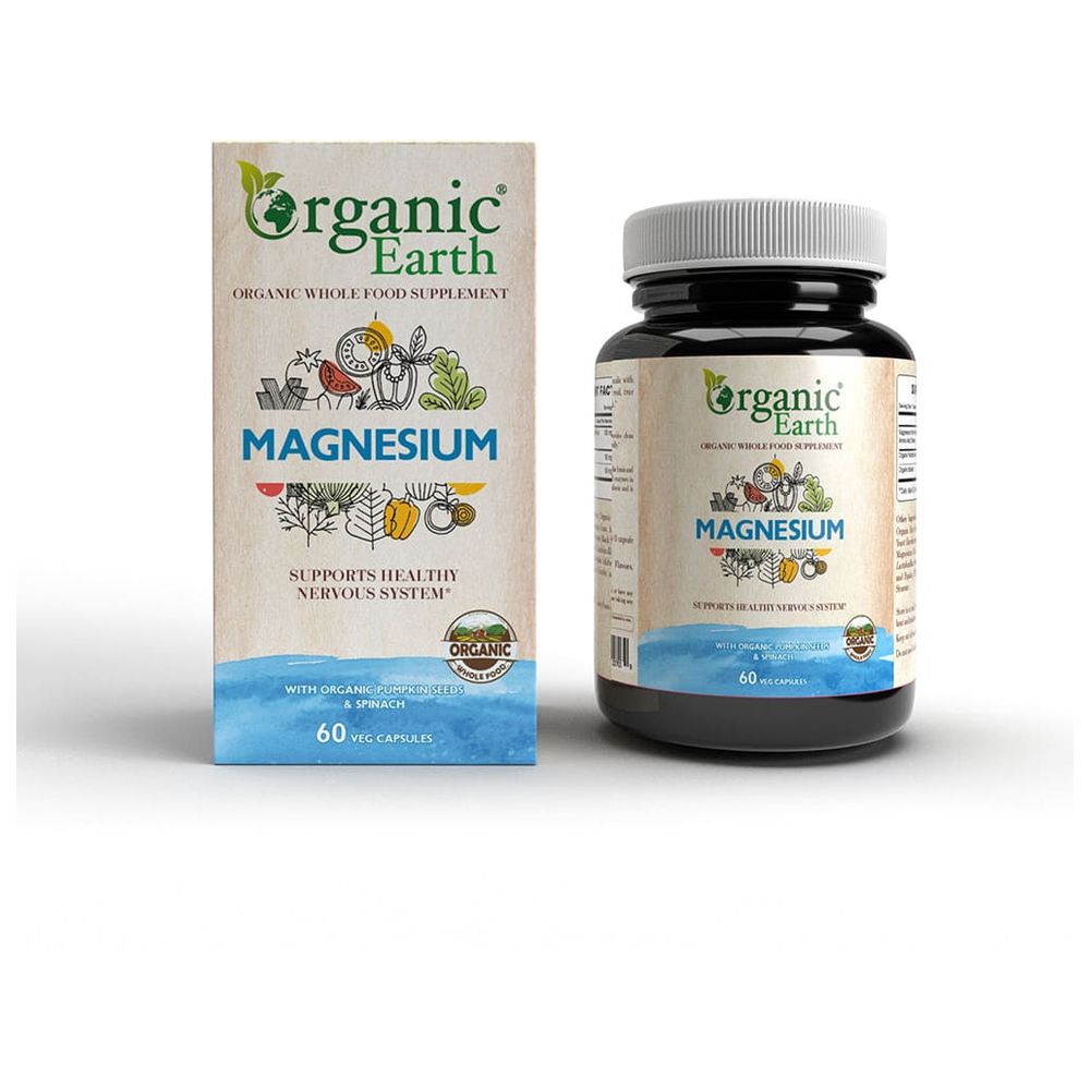 Organic Earth - Magnesium Capsules - Pumpkin Seed/Spinach - 60pcs