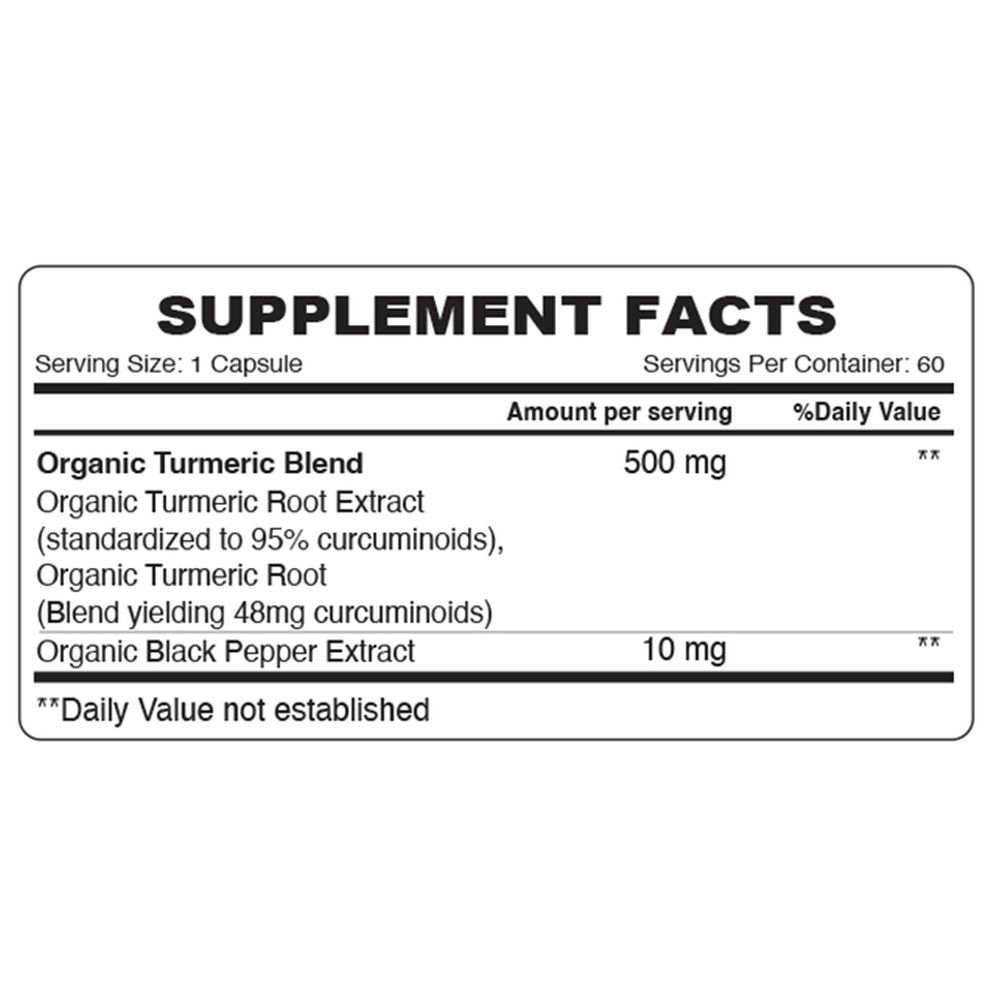 Organic Earth - Extra Strength Capsules - Turmeric/Black Pepper - 60pcs
