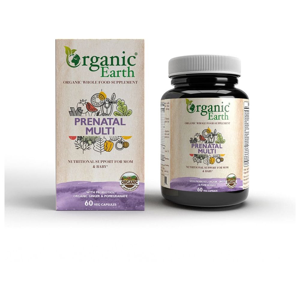 Organic Earth - Prenatal Multi Supports Optimal Nutrition Capsules - Ginger/Pomegranate - 60 pcs