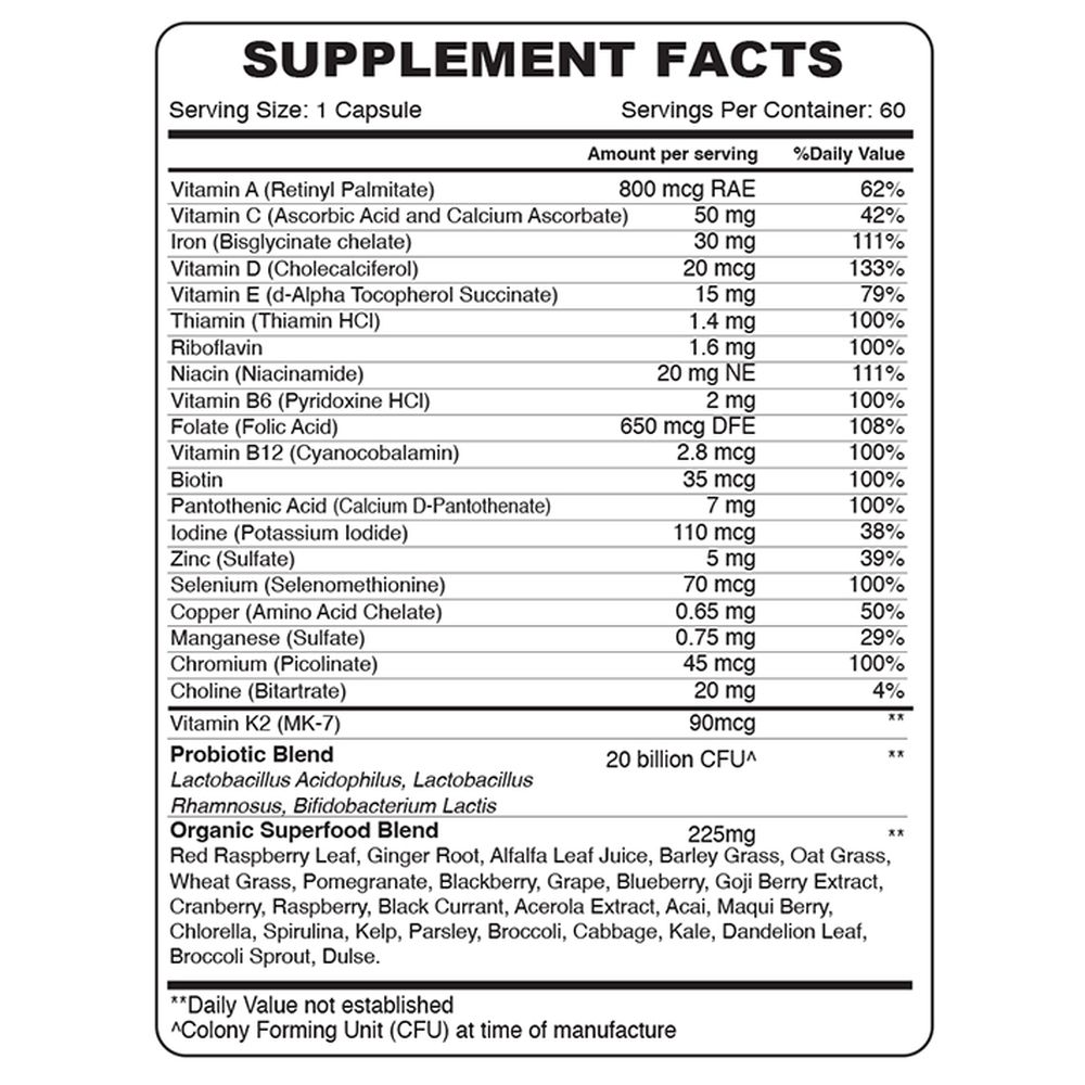 Organic Earth - Prenatal Multi Supports Optimal Nutrition Capsules - Ginger/Pomegranate - 60 pcs