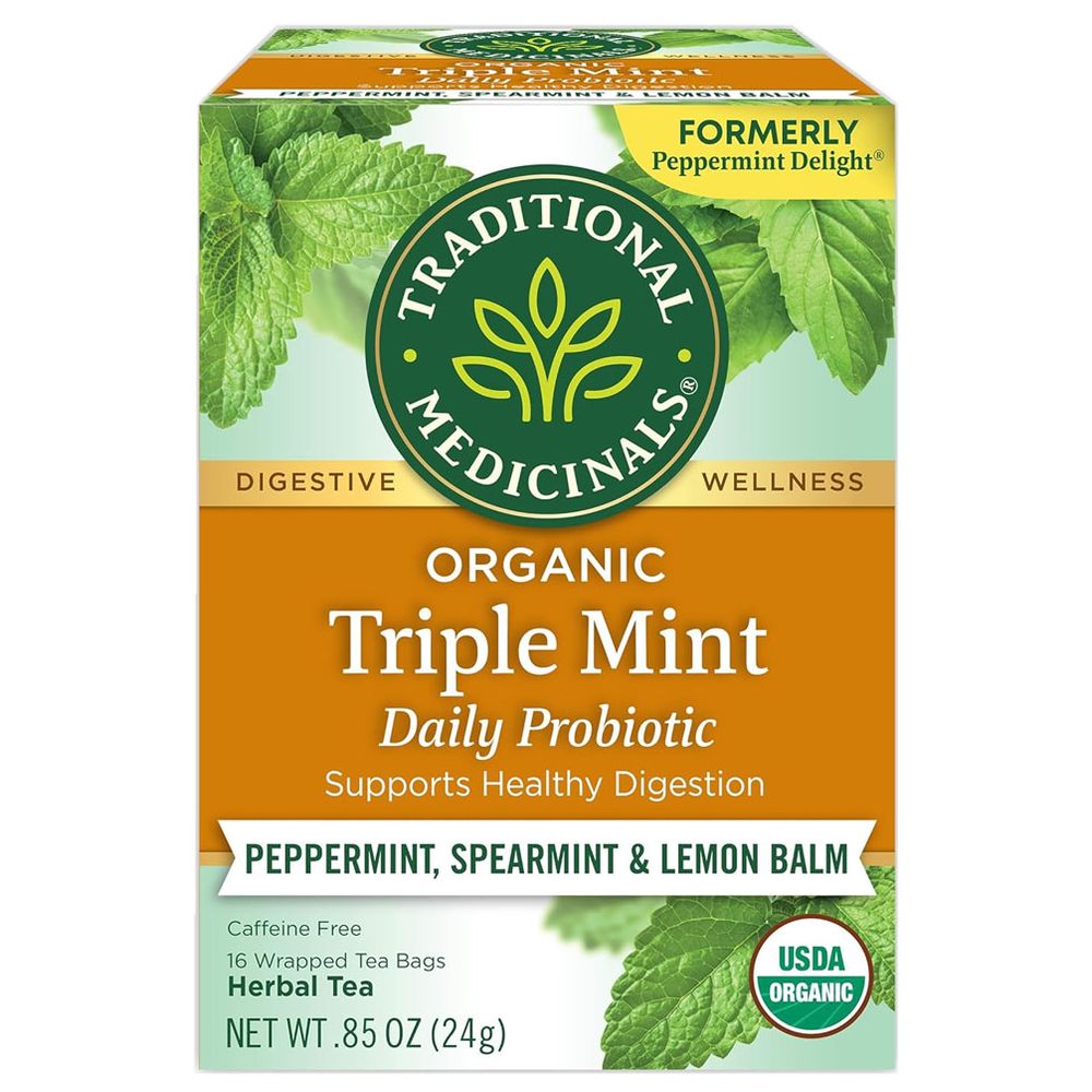 Traditional Medicinals - Organic Peppermint Delight Probiotic Tea - 16 Teabags