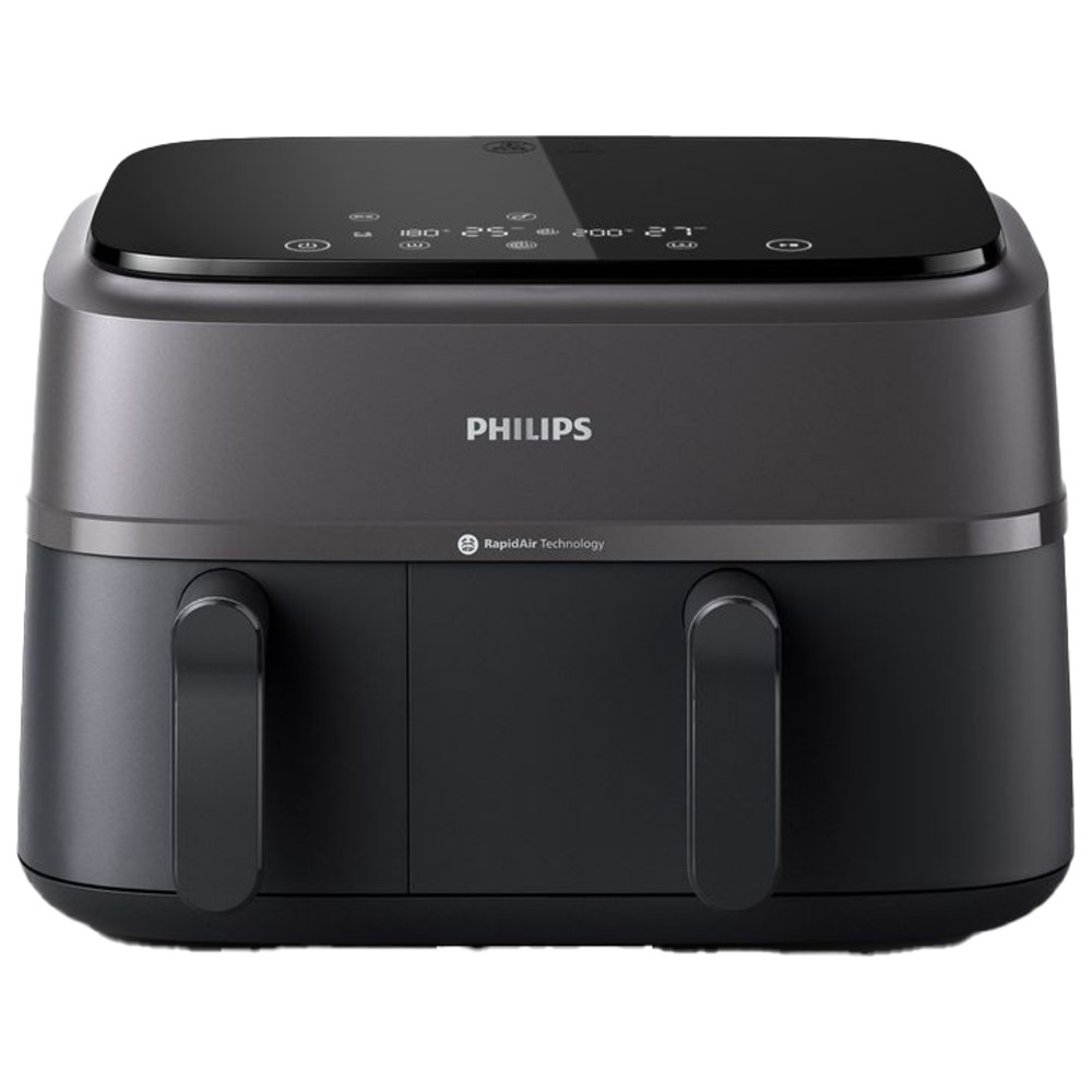 Philips - 3000 Series Dual Basket Airfryer - Black - 9 L