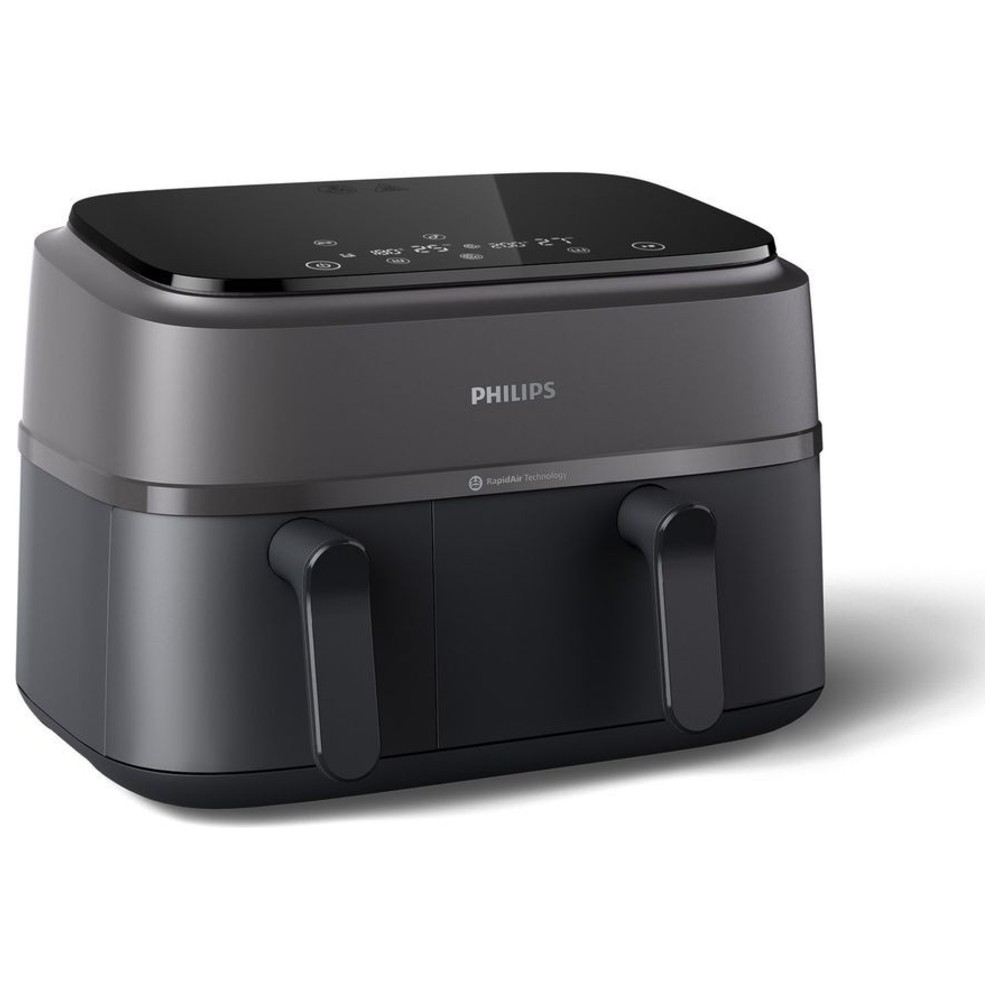 Philips - 3000 Series Dual Basket Airfryer - Black - 9 L