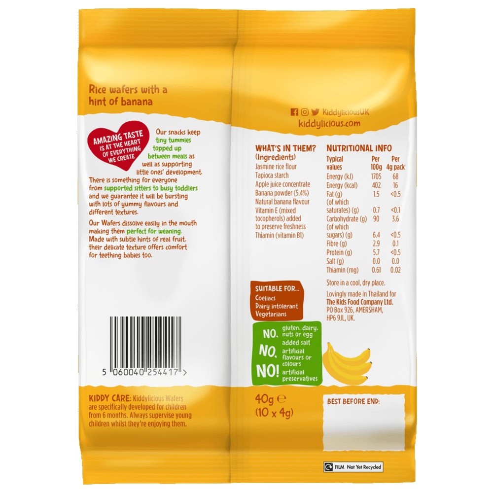 Kiddylicious - Banana Wafers - 40 gm