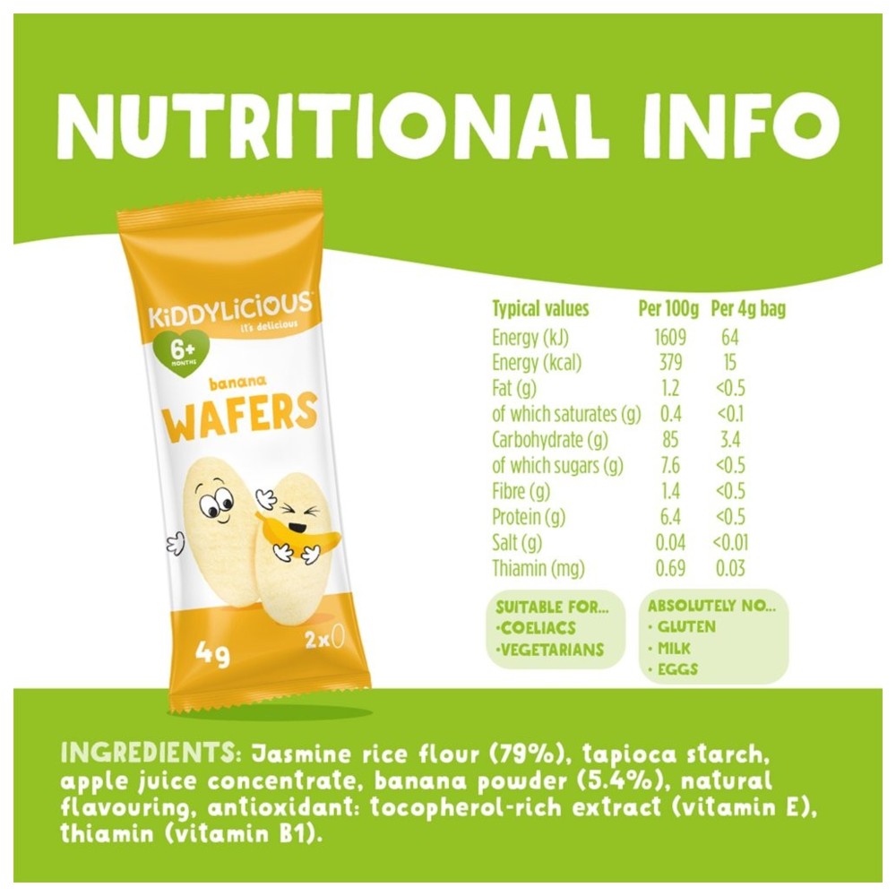 Kiddylicious - Banana Wafers - 40 gm
