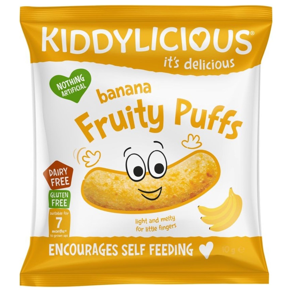 Kiddylicious - Banana Fruity Puffs - Pack of 6 - 10 gm
