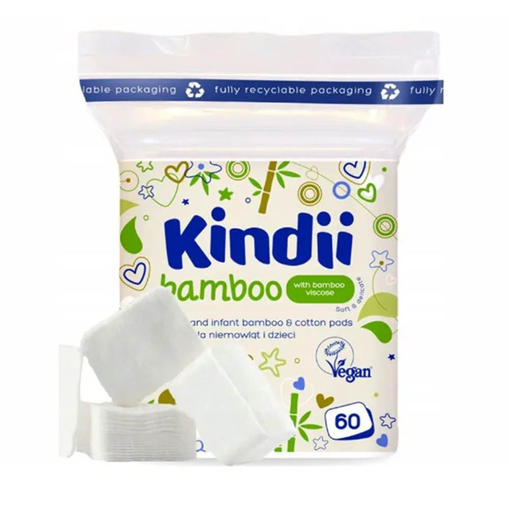 Kindii - Ultra-Soft Bamboo Baby Skincare Pads - 60 Pcs