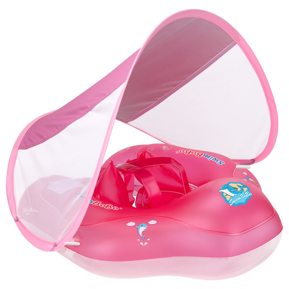Swimbobo - Baby Swimming Float With Sun Canopy - Pink