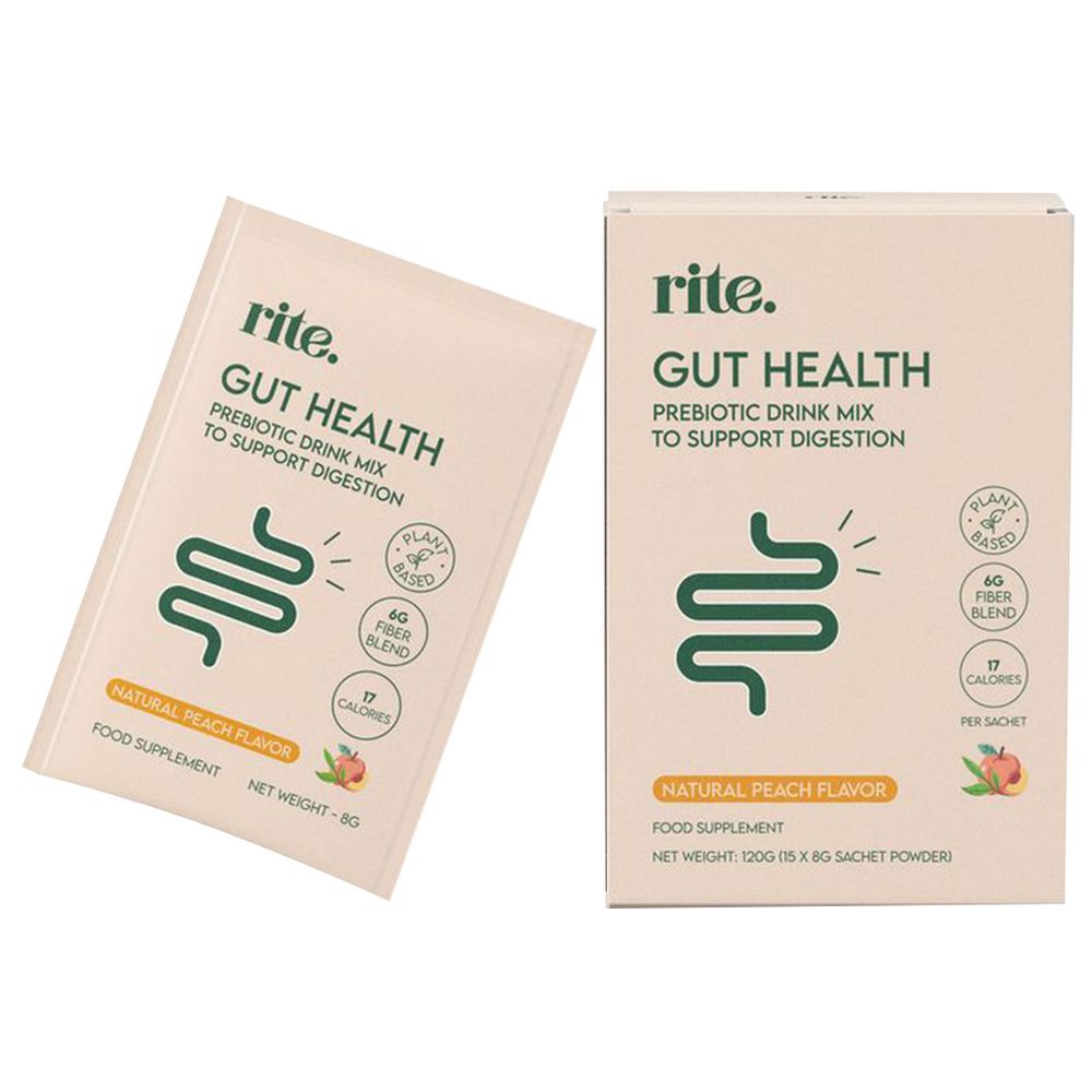 Rite - Gut Health Powder Drink Sachets - Peach - Pack of 15