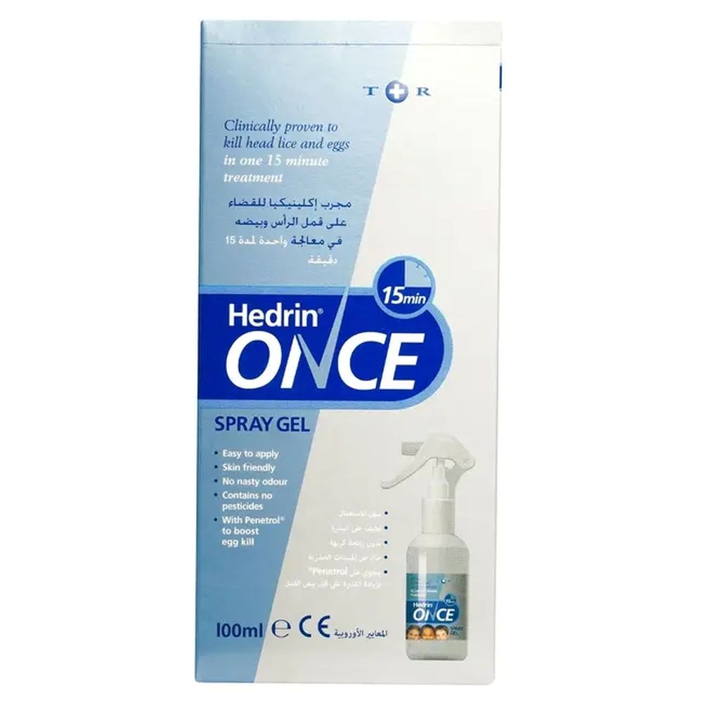Hedrin - Once Head Lice & Eggs Spray Gel - 100 ml