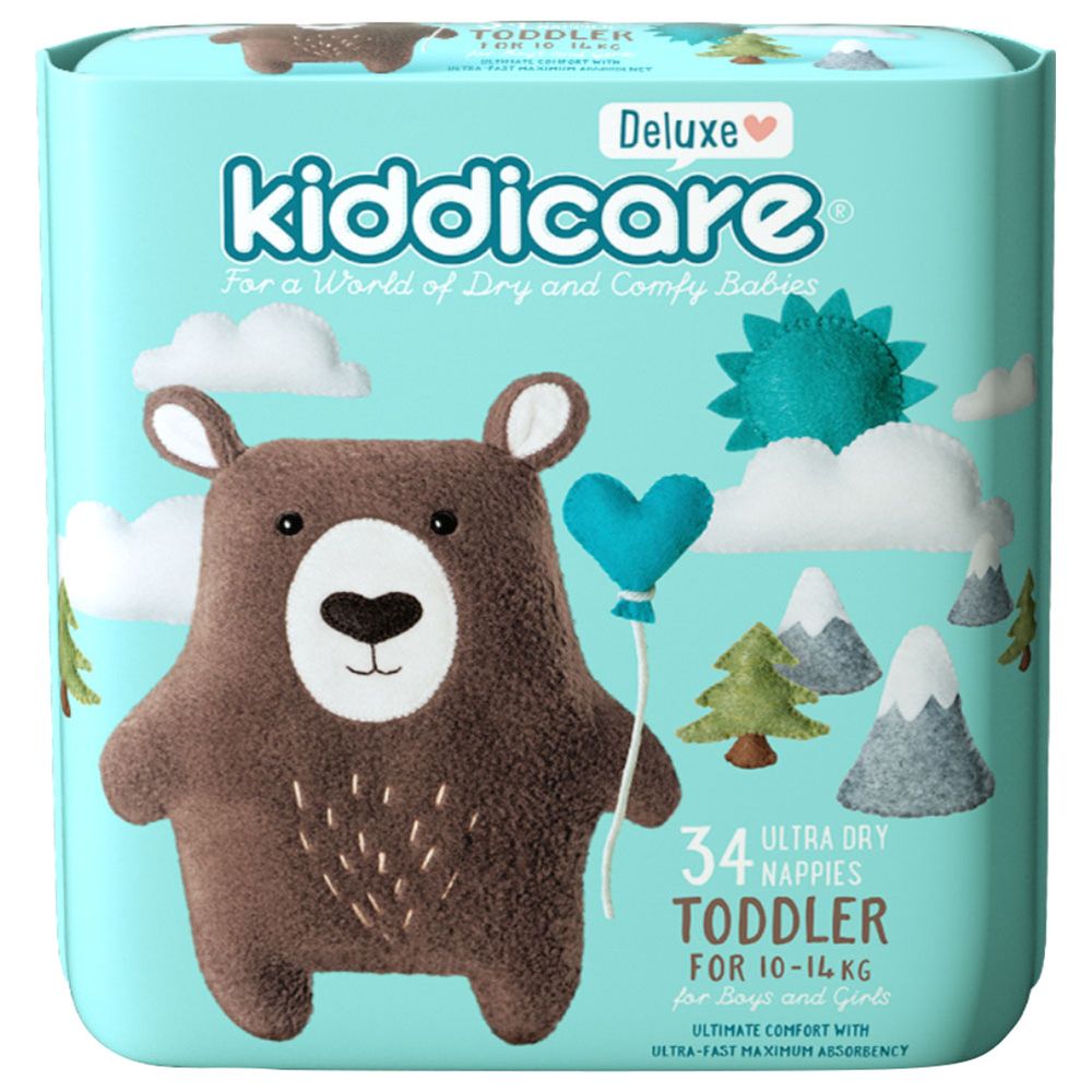 Kiddicare - Toddler Nappies - Size 4 - 10-14 kg - 34 Pcs
