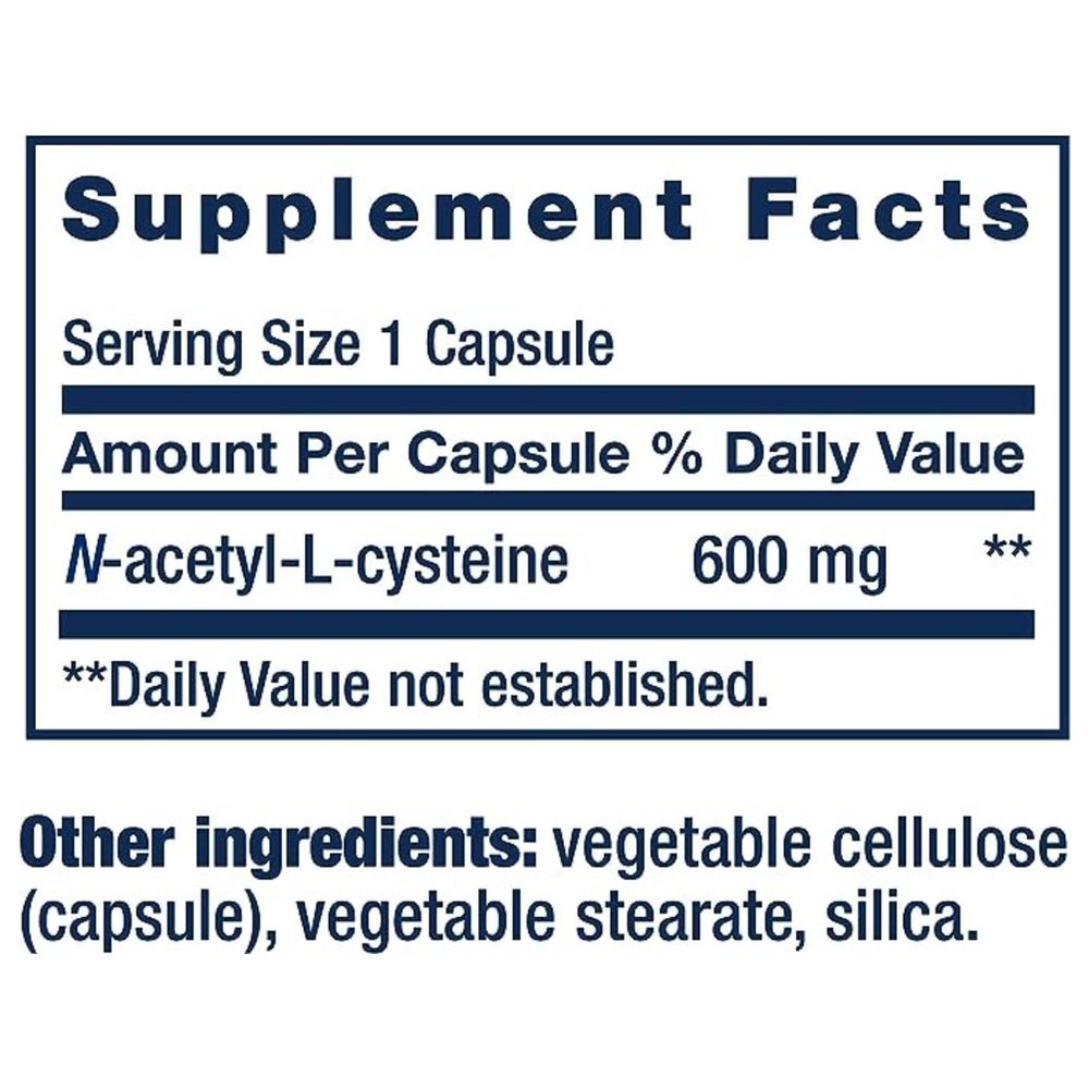 Life Extension - N-Acetyl-L-Cysteine 600 mg - 60 Veg Caps