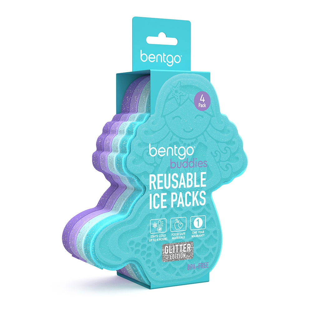 Bentgo - Buddies Reusable Ice Pack - Glitter Mermaid - 4 Pcs