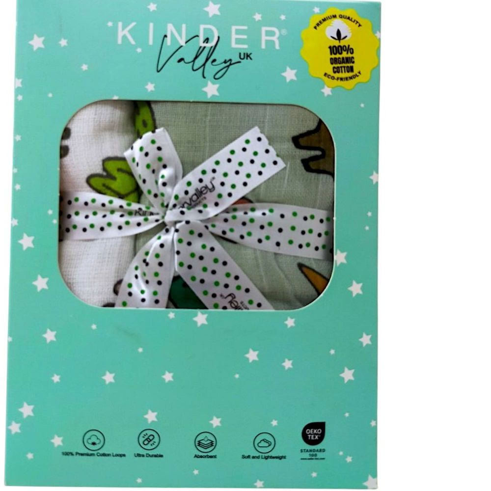Kinder Valley - Rexy Muslin Swaddle & Burp Cloth Set - Multicolor - 2 Pcs