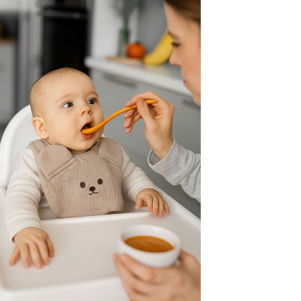 Kinder Valley - Teddy Button Bib - Brown