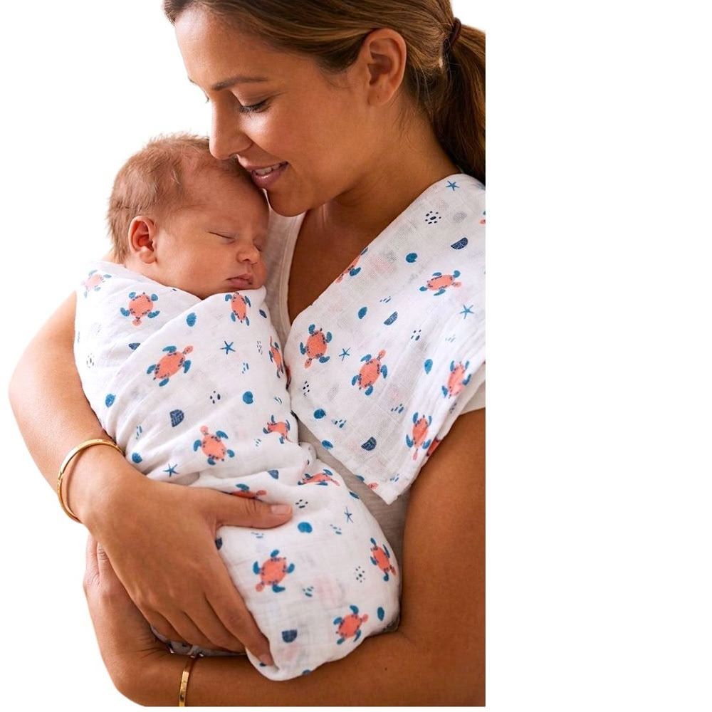 Kinder Valley - Willow Muslim Swaddle & Burp Cloth Set - Multicolor - 2 Pcs