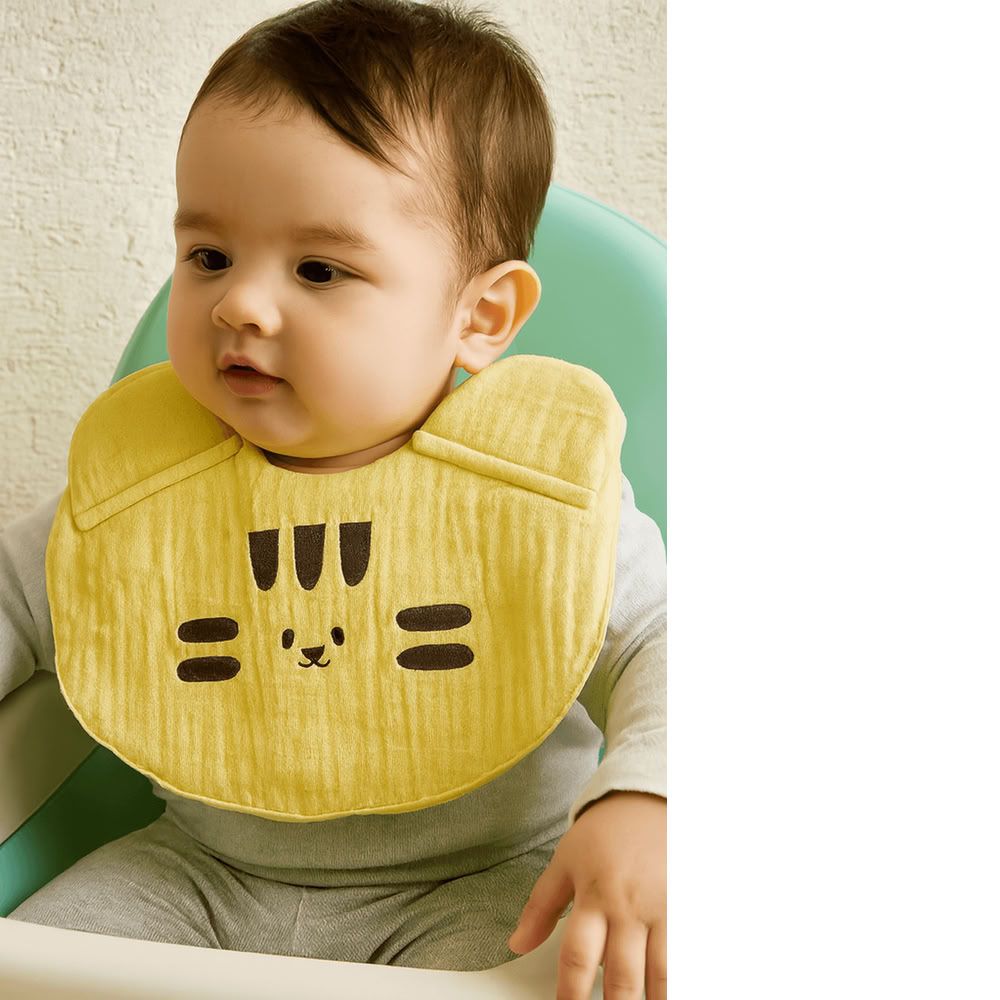 Kinder Valley - Paw Button Bib - Yellow