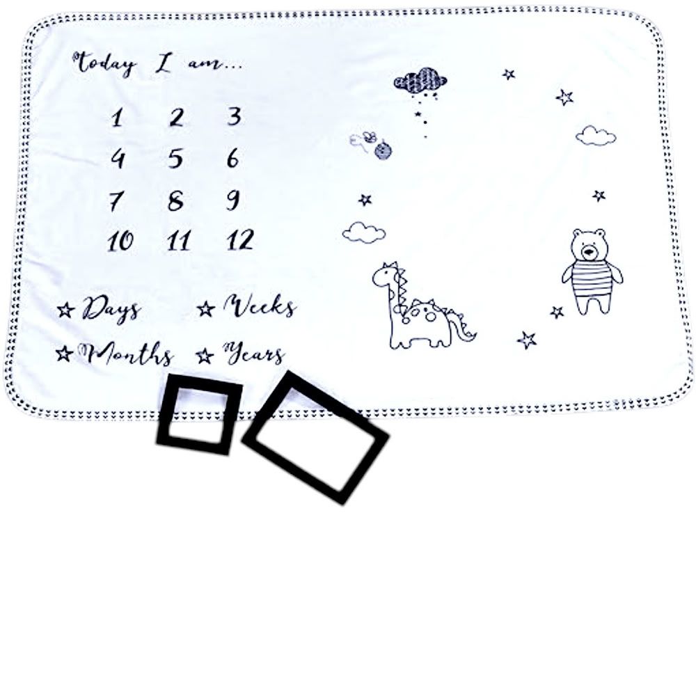 Kinder Valley - Little Bumble Milestone Blanket - White