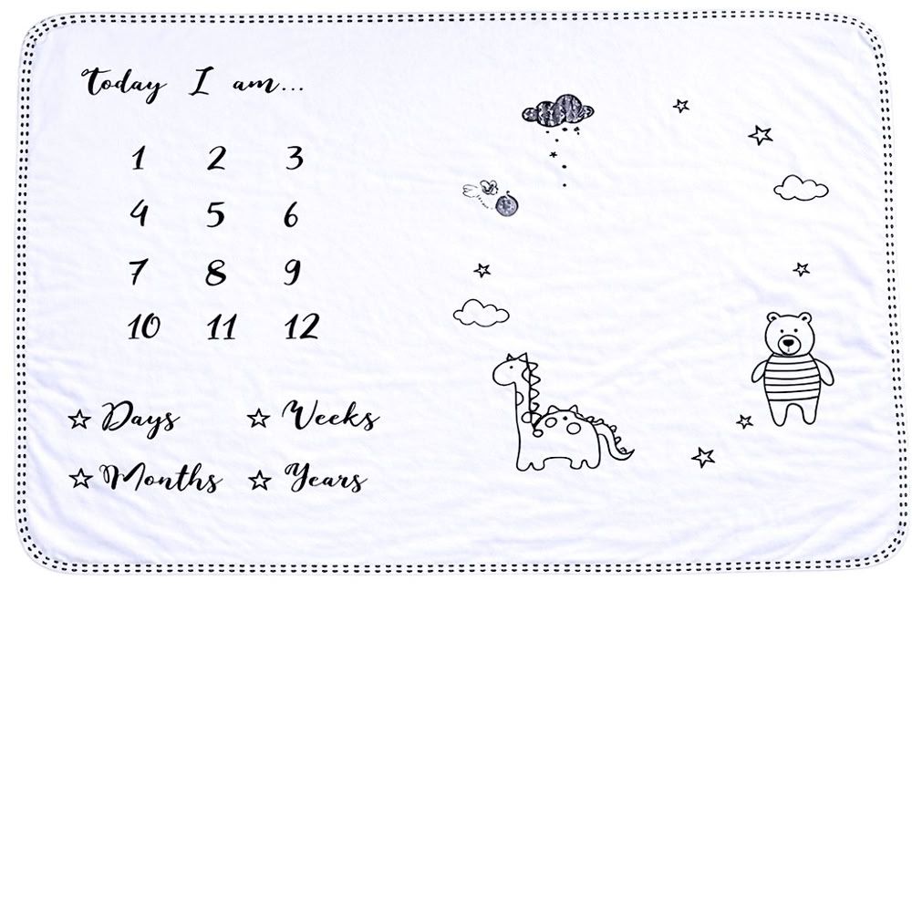 Kinder Valley - Little Bumble Milestone Blanket - White