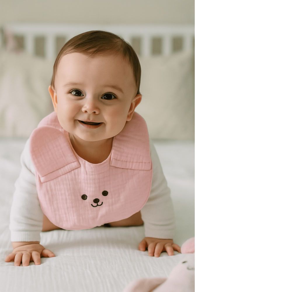Kinder Valley - Bunny Button Bib - Pink