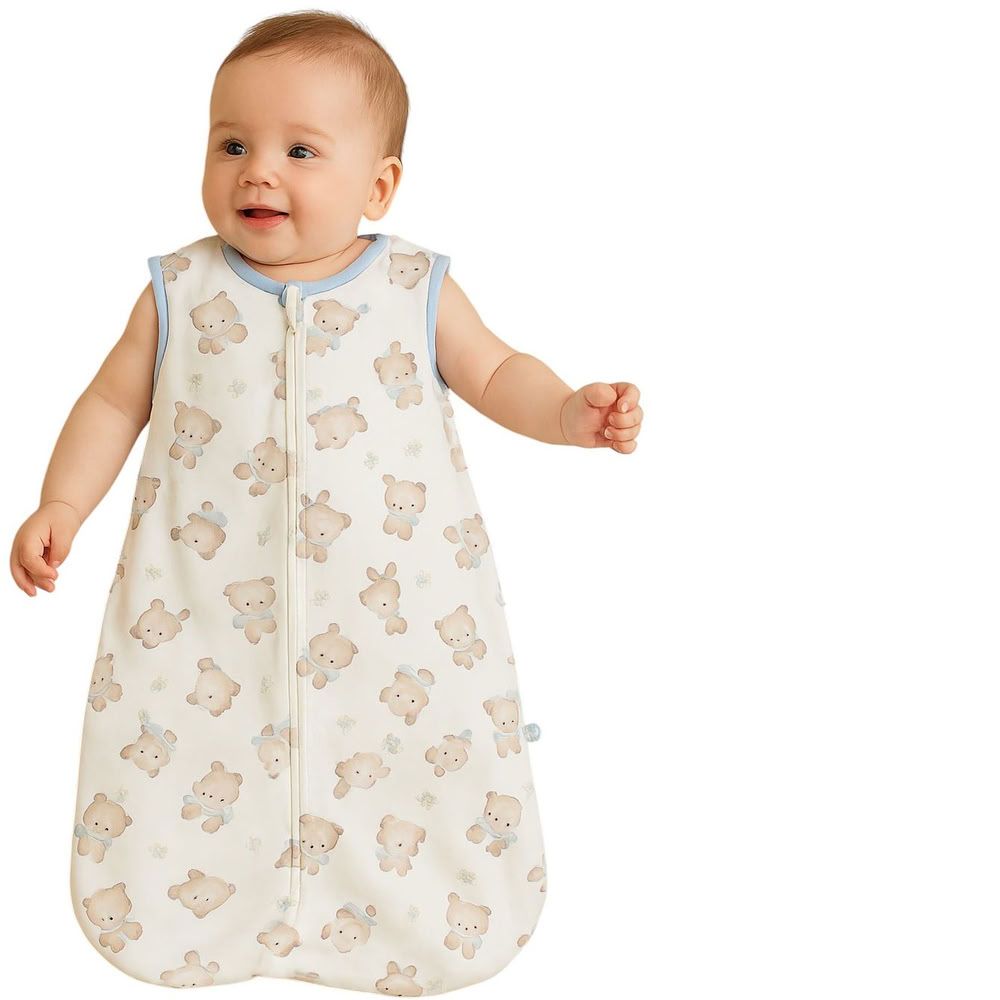 Kinder Valley - Teddy Printed Sleeveless Cotton Sleeping Bag - Large