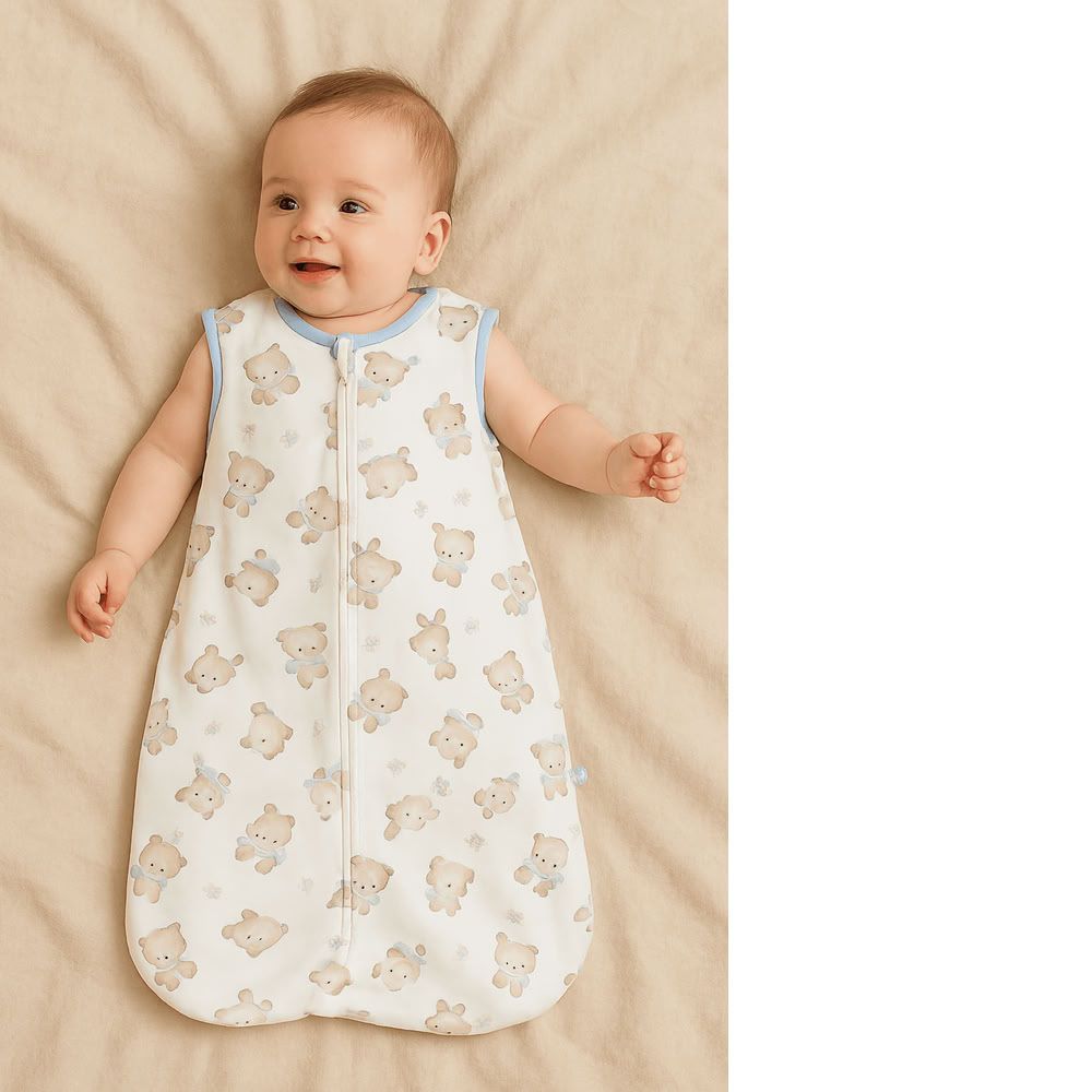 Kinder Valley - Teddy Printed Sleeveless Cotton Sleeping Bag - Large