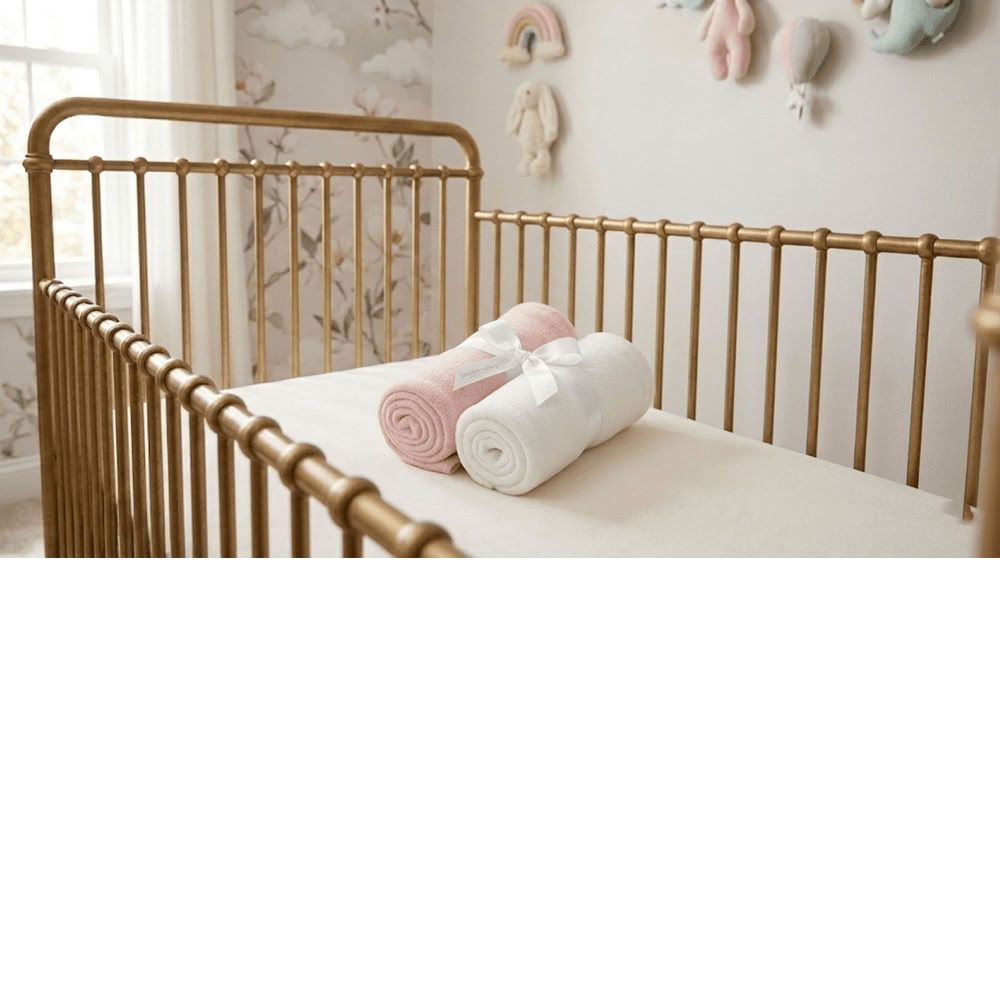Kinder Valley - Cuddle Blanket Set - Pink/White - 2 Pcs