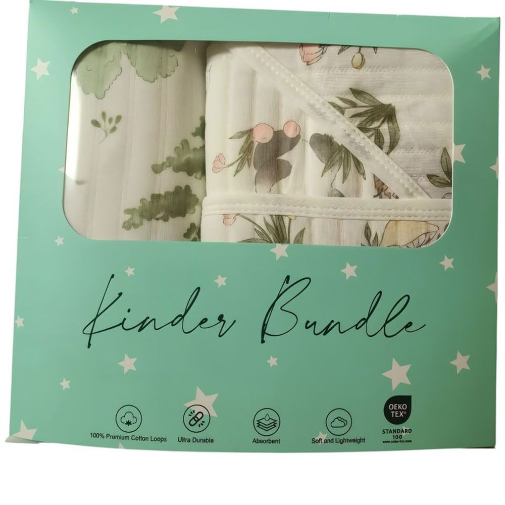 Kinder Valley - Blossom Cocoon Quilted Swaddle & Receiving Blanket Set - Multicolor - 2 Pcs
