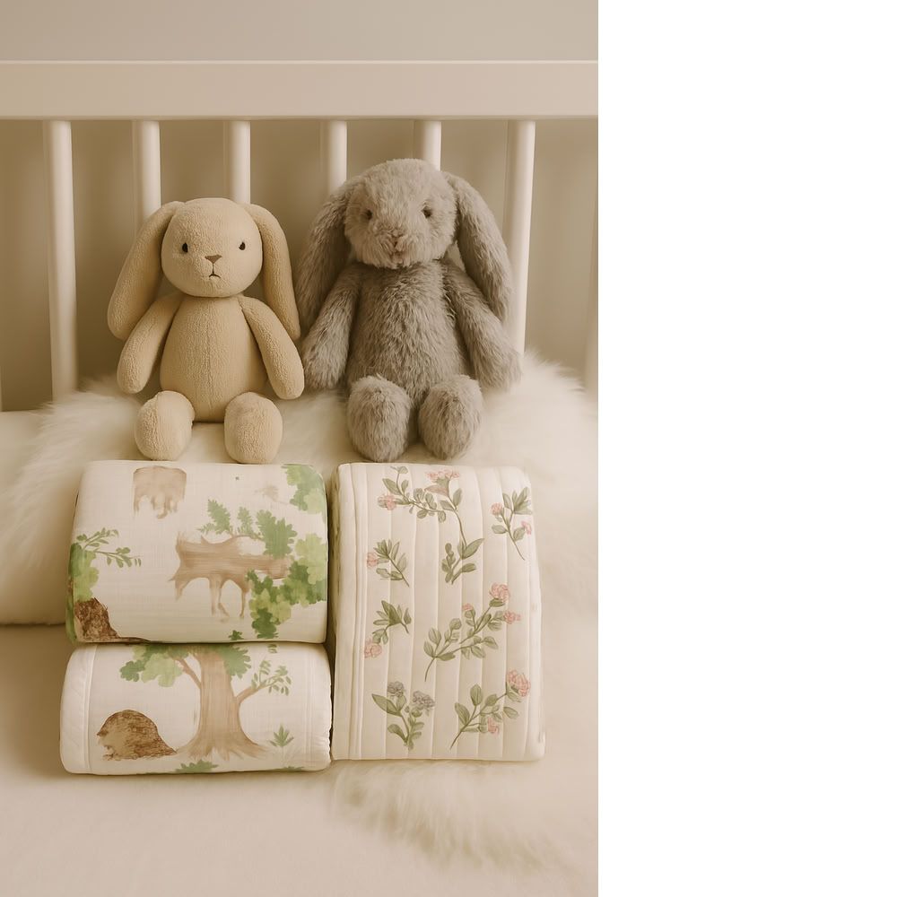 Kinder Valley - Blossom Cocoon Quilted Swaddle & Receiving Blanket Set - Multicolor - 2 Pcs