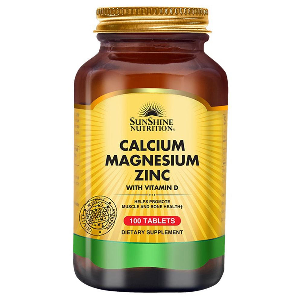 Sunshine Nutrition - Calcium Magnesium Zinc Tablets - 100 Pcs