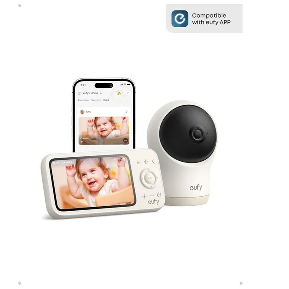 Eufy - Baby Monitor C10 2K HD Camera With 4x Zoom 12H Battery - White