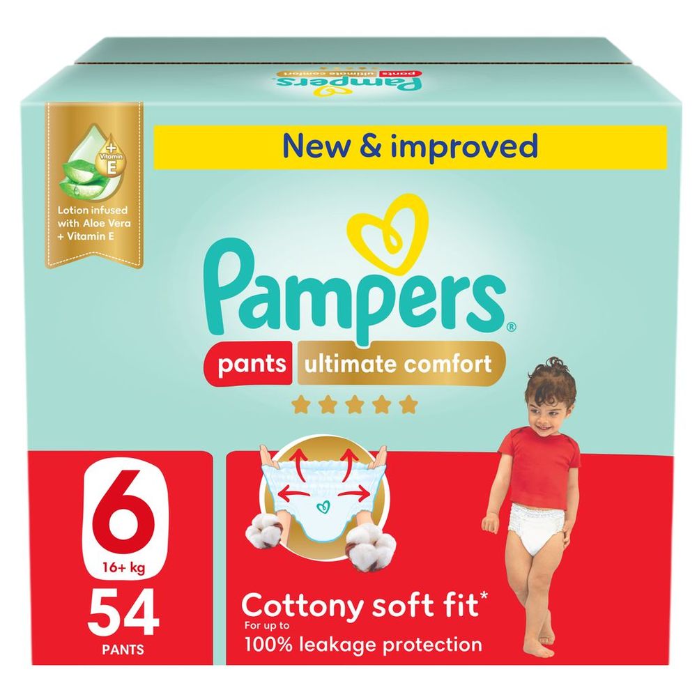 Pampers - Ultimate Comfort Diapers Pants - Size 6 - 16-21kg - 54 Pcs