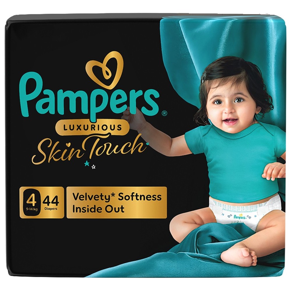 Pampers - Luxurious Skin Touch Premium Diapers - Size 4 - 9-14 kg - 44 Pcs
