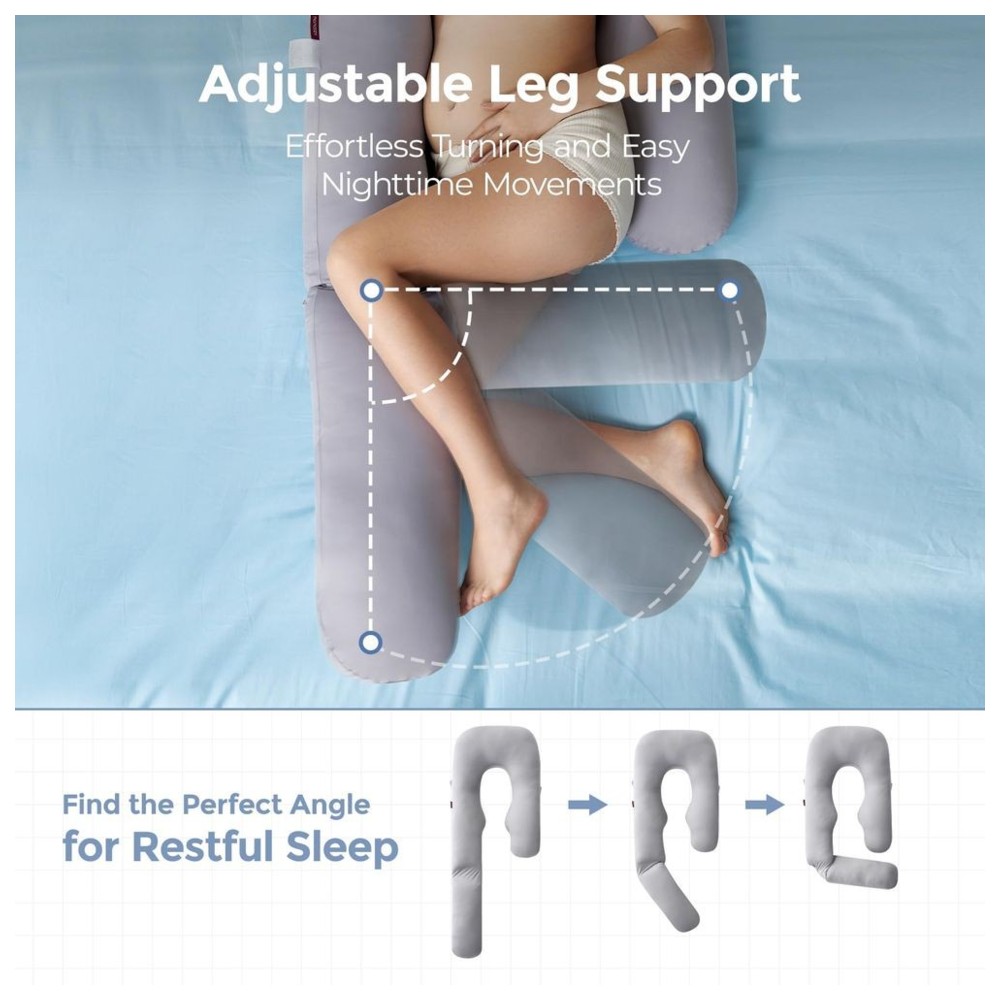 Momcozy - Dreamline U Pro Pregnancy Pillow - Grey